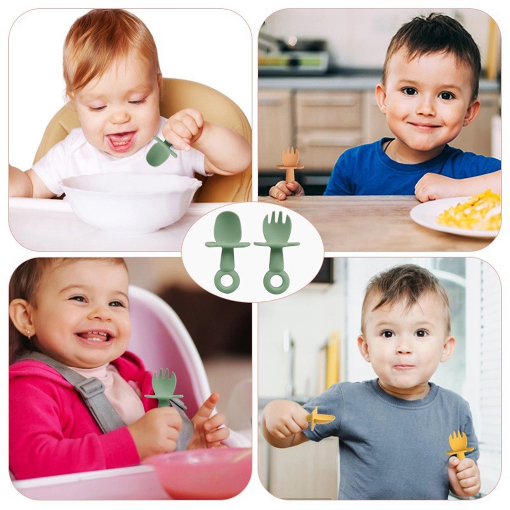 Silicone Baby Feeding Set with Soft Spoons