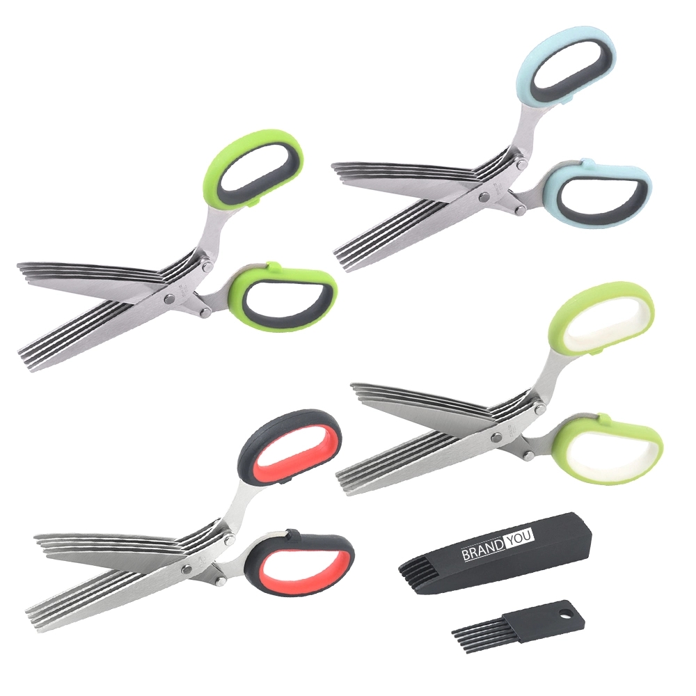 5-Layer Stainless Steel Scissors for Herbs, Vegetables
