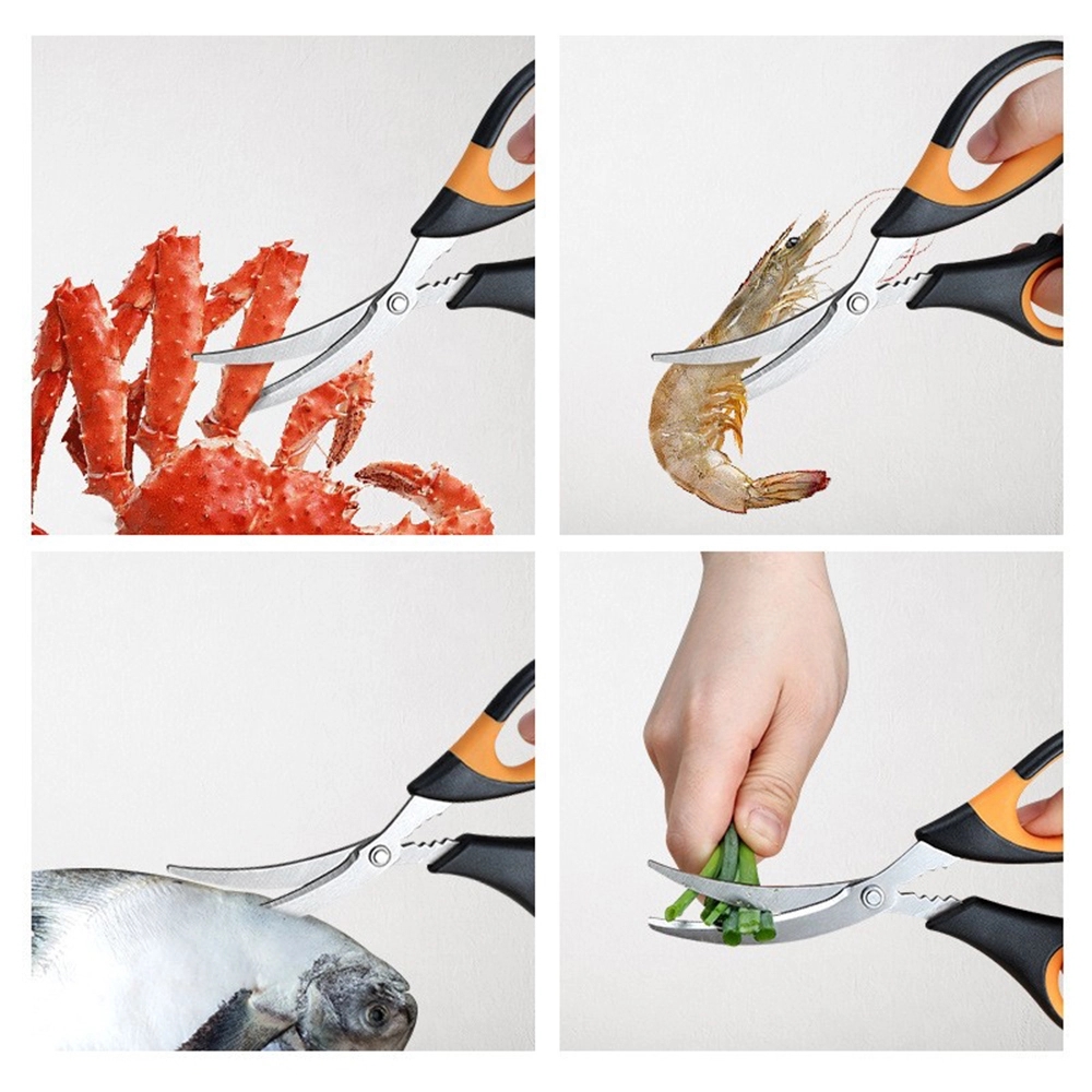 Comfort Grip Stainless Steel Seafood Scissors for Kitchen