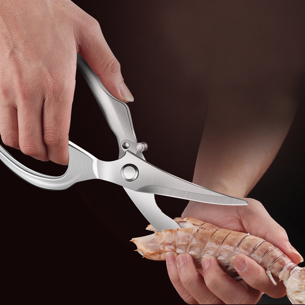 All-Steel Chicken Scissors With Meat & Bone Cutting Areas