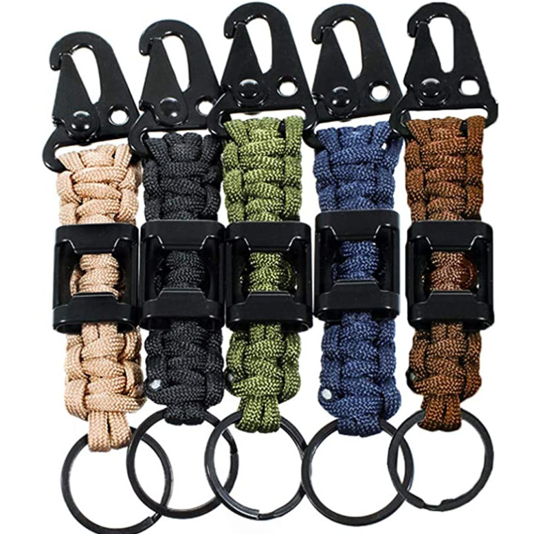 Outdoor Survival Paracord Carabiner Keychain