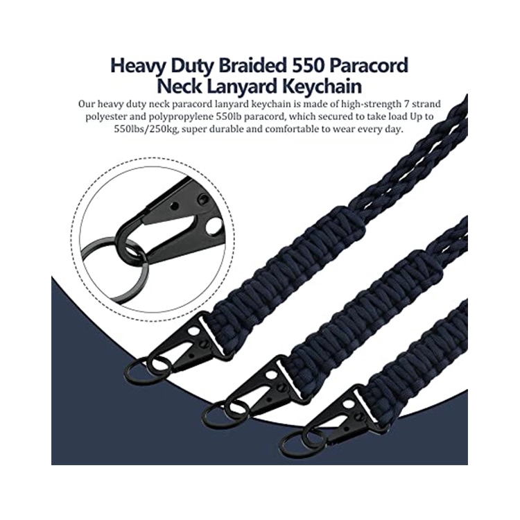 Woven Umbrella Rope Phone Lanyard with Eagle Claw Clasp