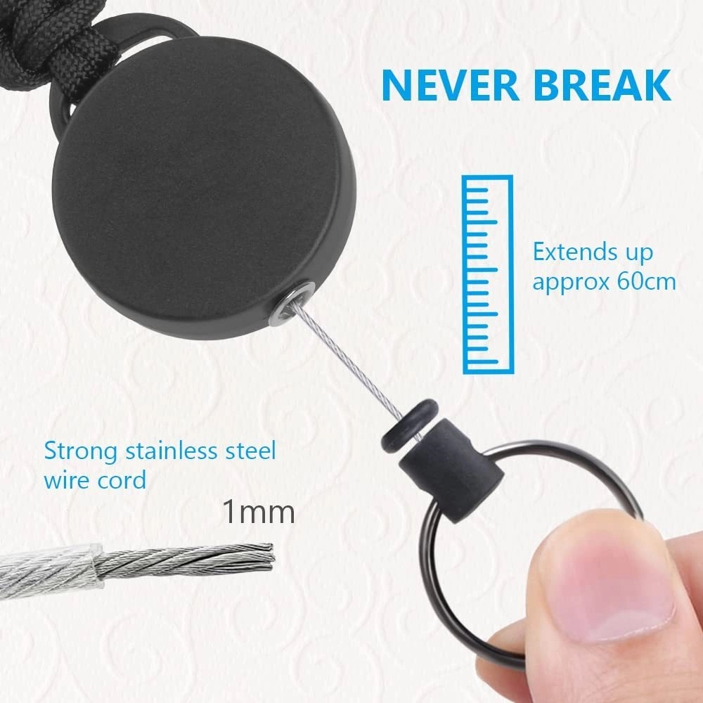 Heavy-Duty Retractable Keychain with Zinc Alloy Eagle Mouth
