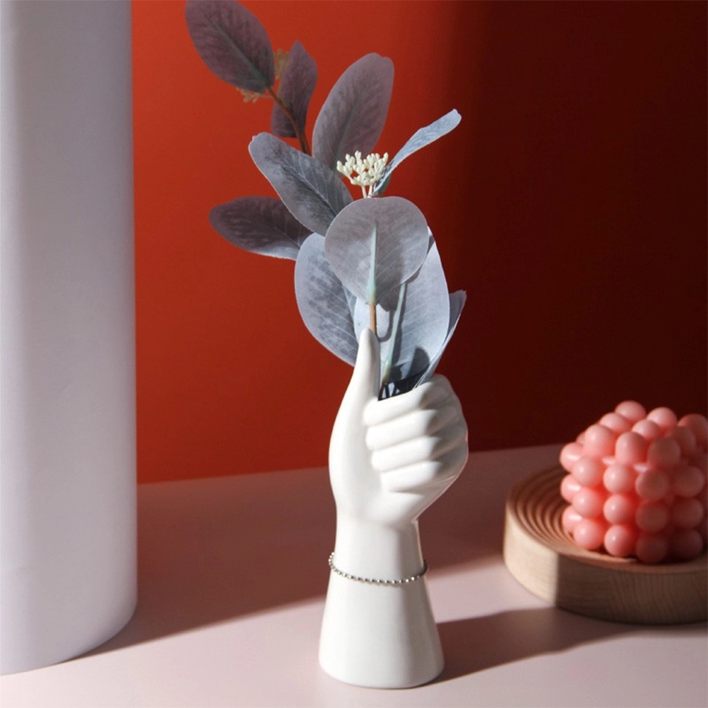 Hand-Shaped Ceramic Vase