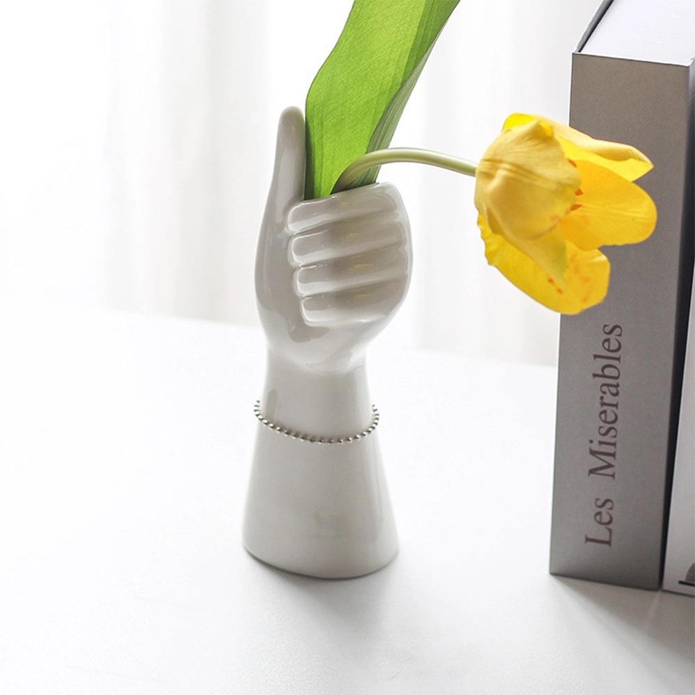Hand-Shaped Ceramic Vase