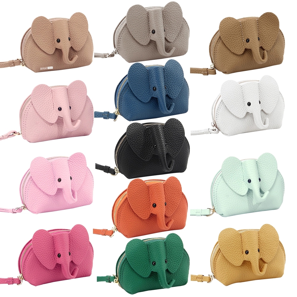 Portable Leather Elephant Coin Purse