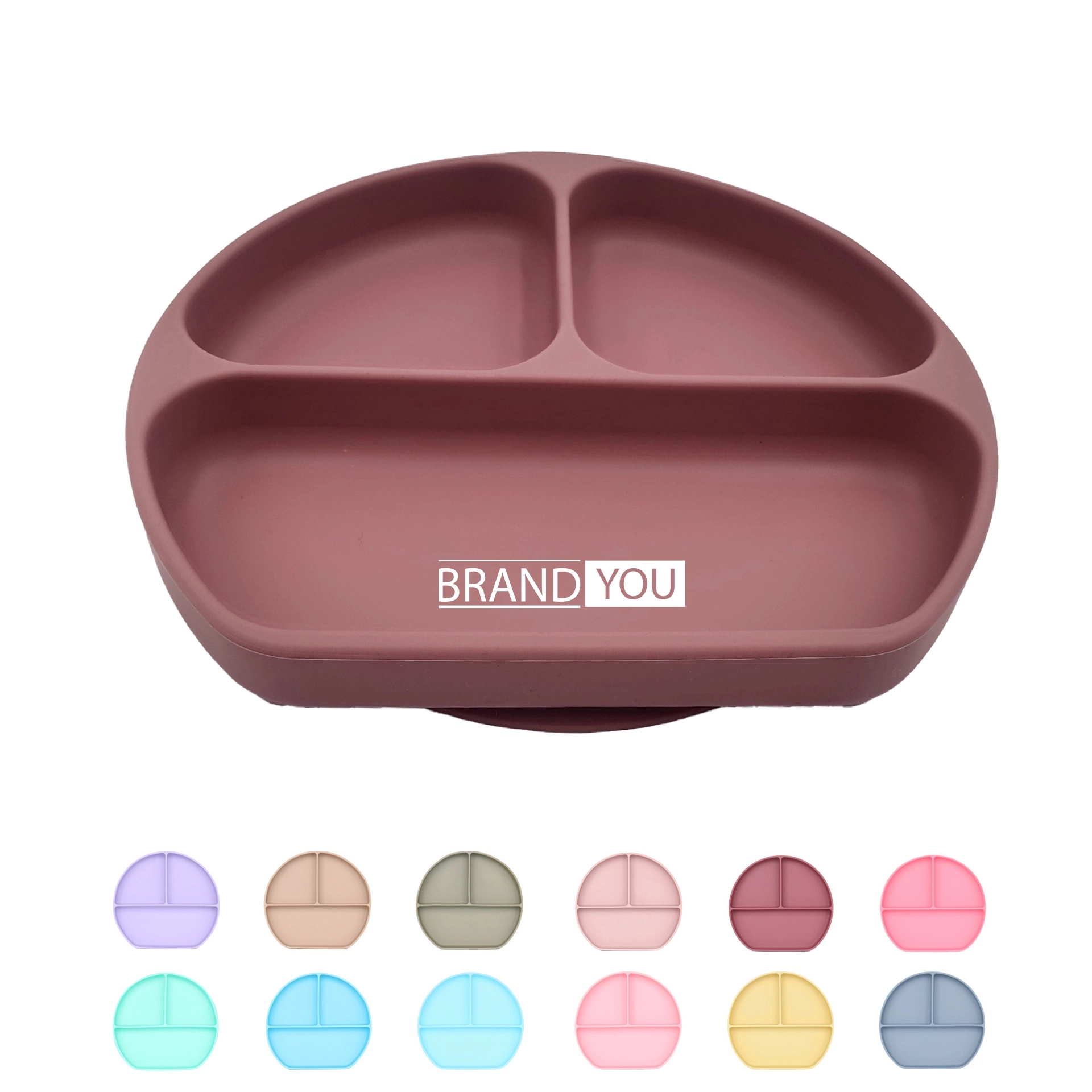 3 Divided Unbreakable Silicone Baby and Toddler Plates