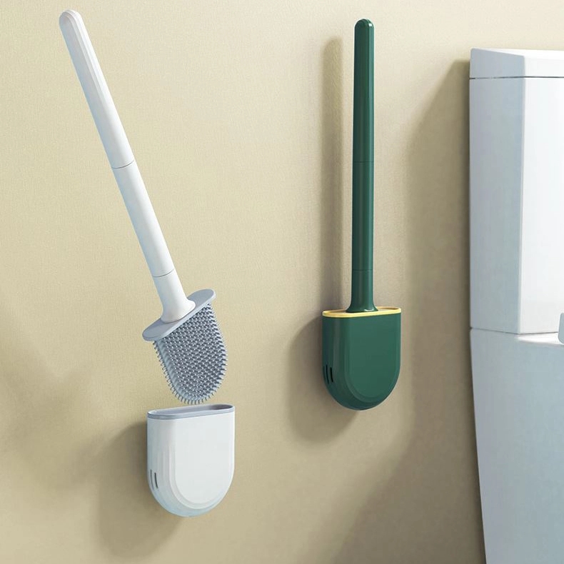 Silicone Bristle Toilet Brush and Holder Set