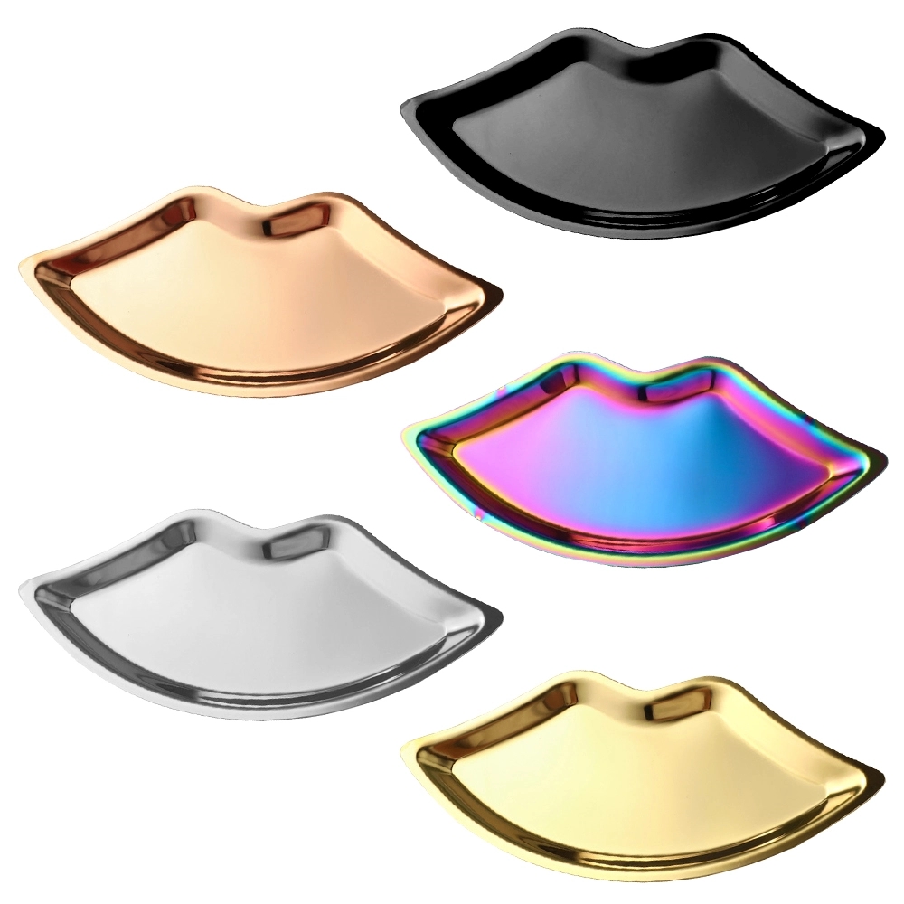Stainless Steel Lip Shaped Decorative Tray