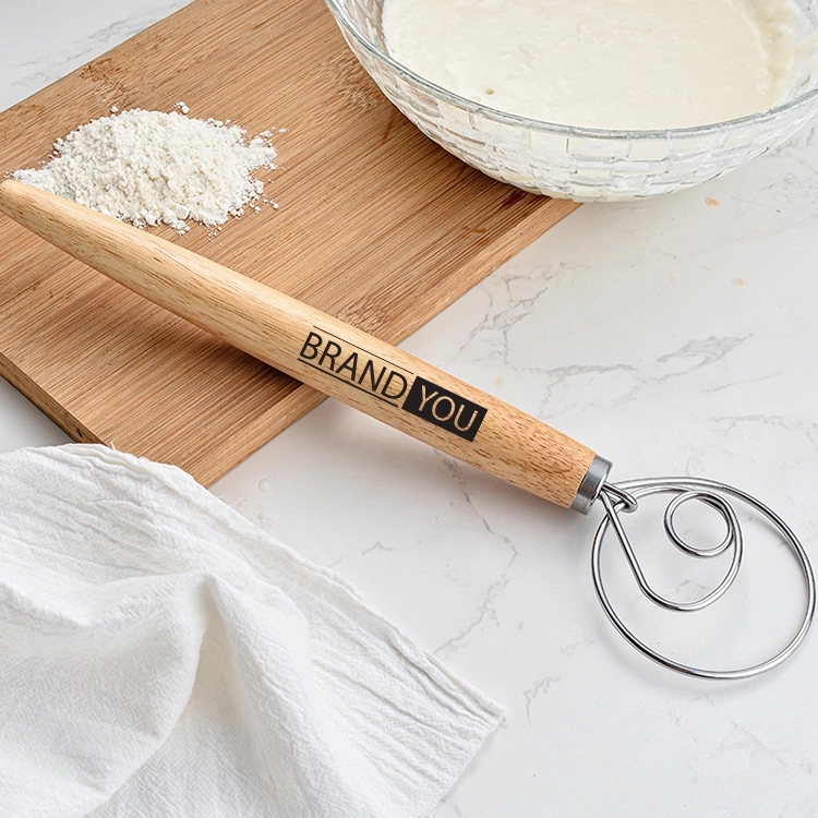 Dough Whisk Blender with Wooden Hand Mixer