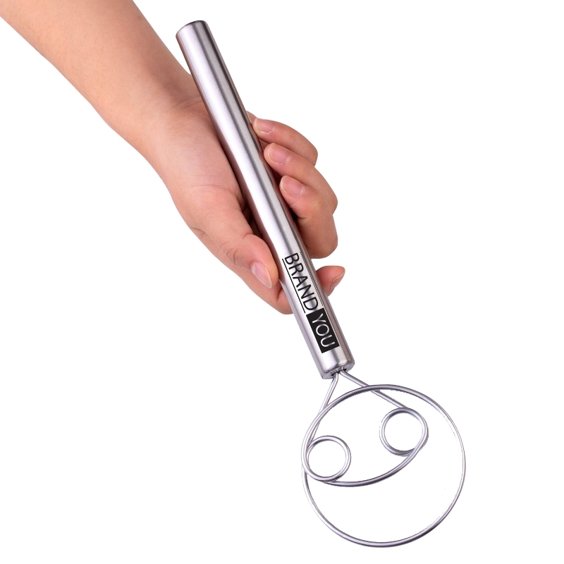Metal Dough Whisk Blender w/ Wooden Hand Mixer