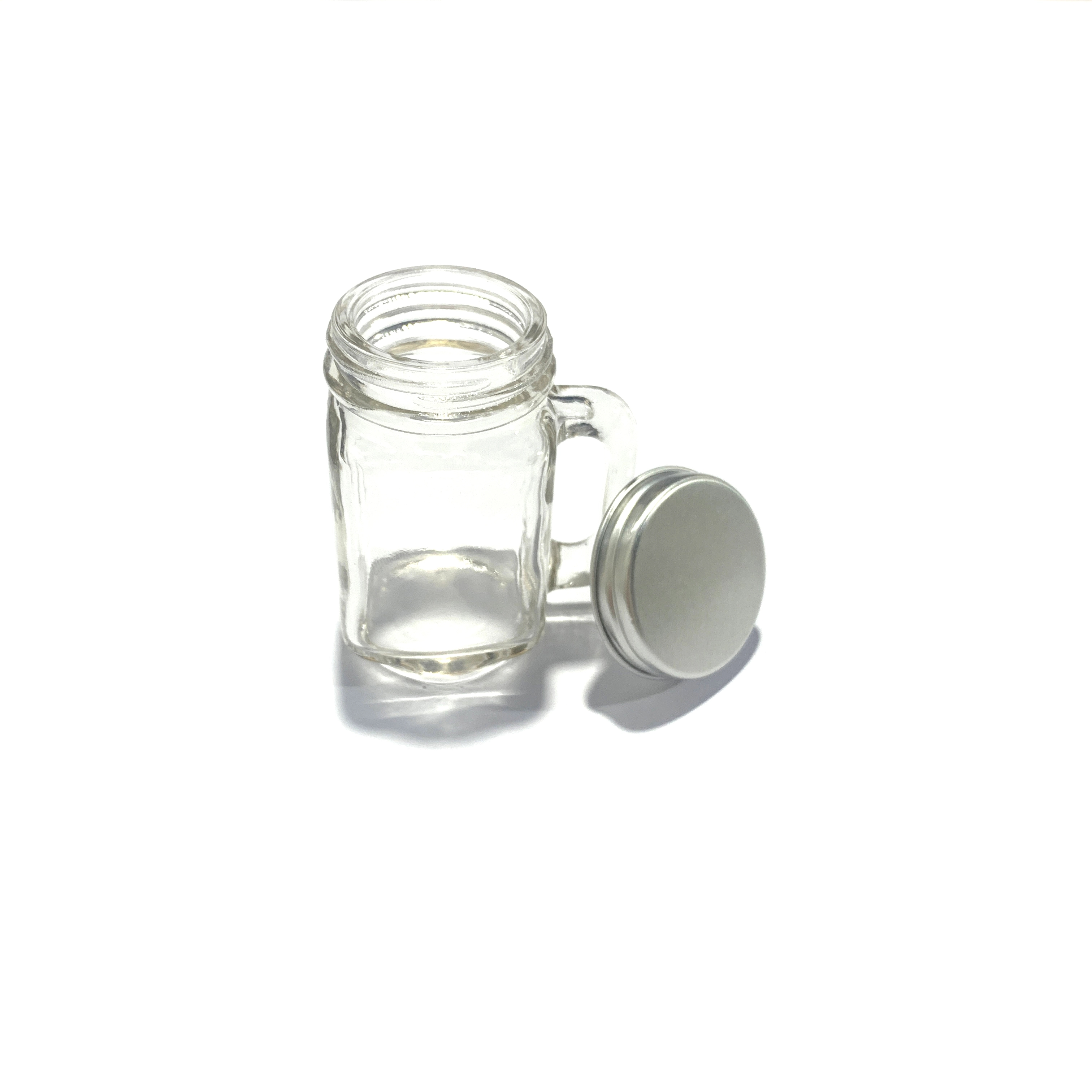 1 oz Classic Glass Mini Mason Jars with Lids & Handles