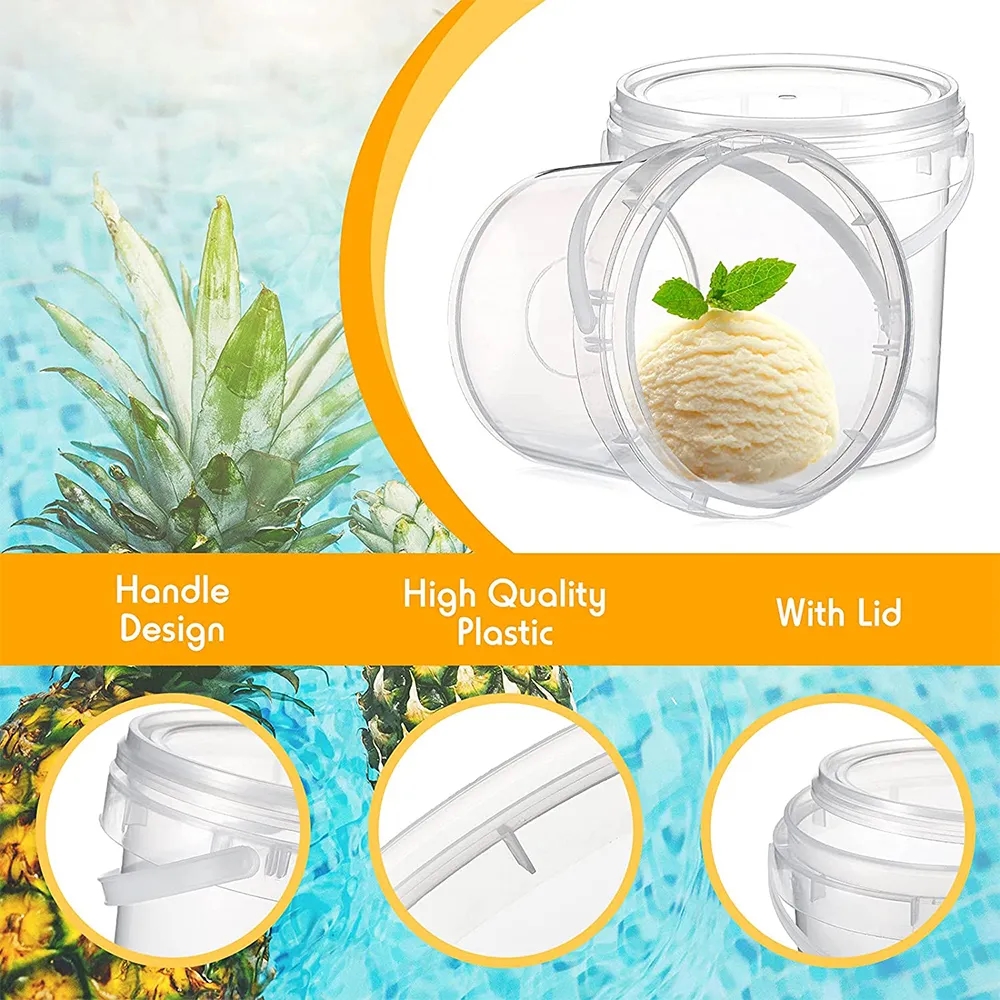 10 oz Versatile Food-Grade Plastic Bucket for Storage