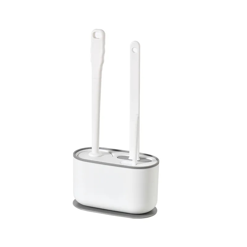 Wall-Hanging Long Handle Toilet Brush and Holder