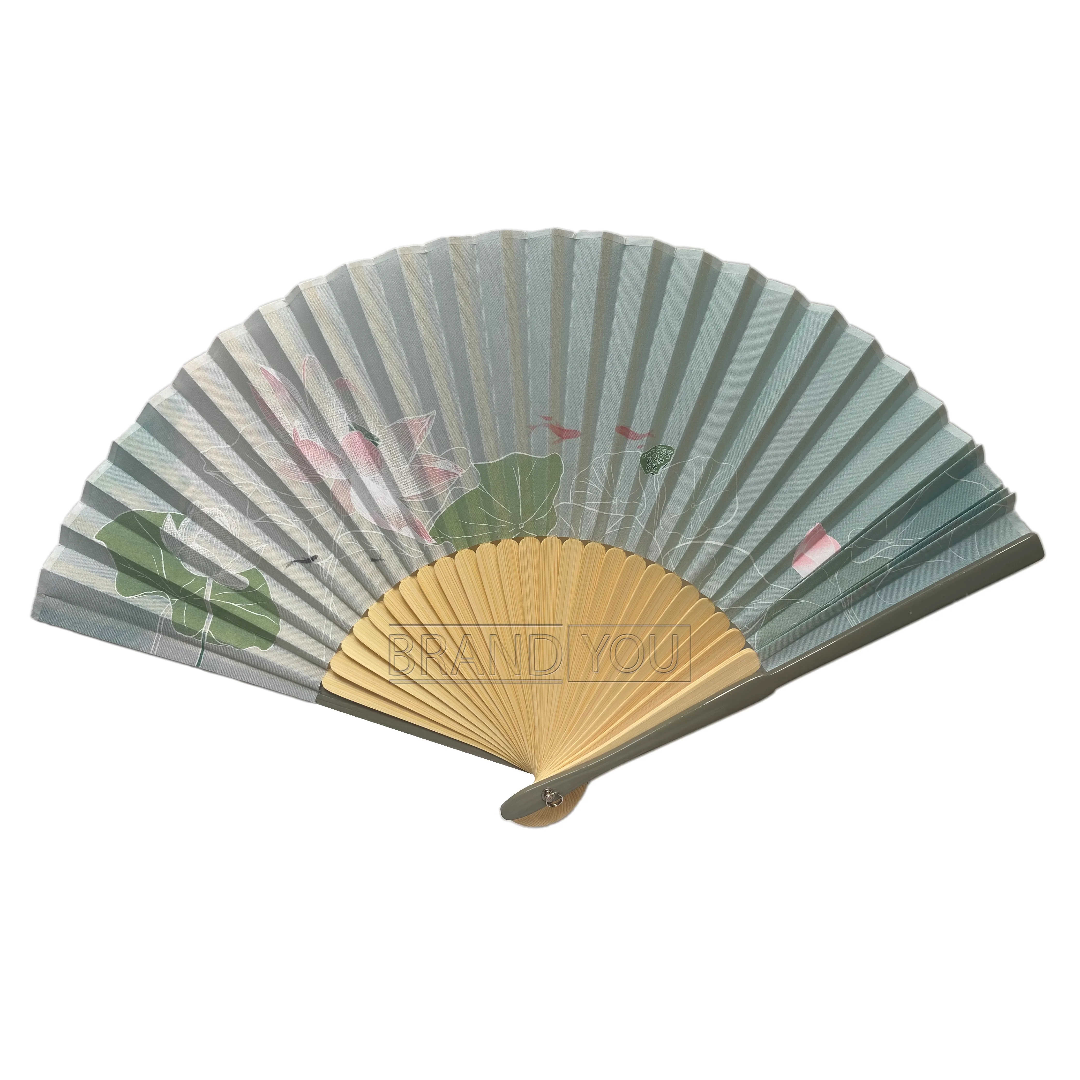 Women's Elegant Silk Folding Fan with Durable Bamboo Frame