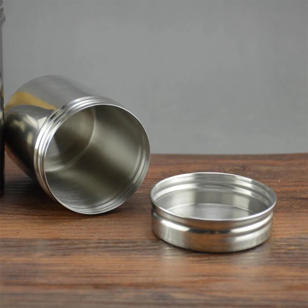 Stainless Steel Screw-Top Storage Canister for Travel