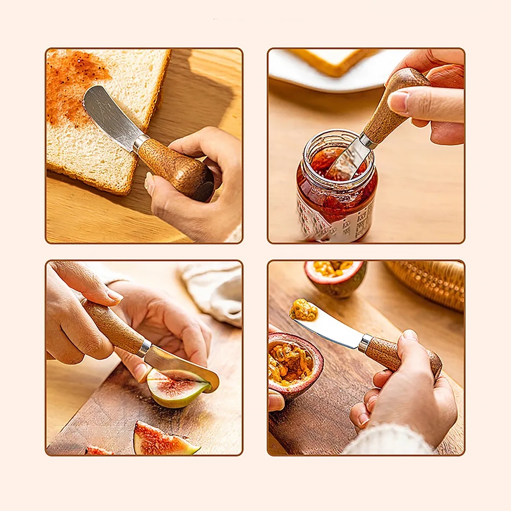 Butter Knife with Stand-Up Design for Spreading and Scraping