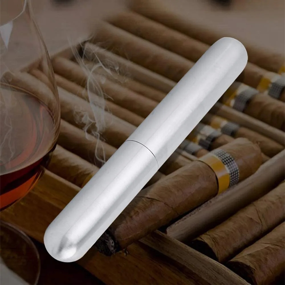 6.5" Stainless Steel Cigar Humidor Tube for Single Storing