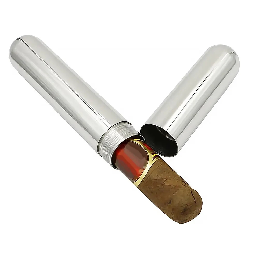 6.5" Stainless Steel Cigar Humidor Tube for Single Storing