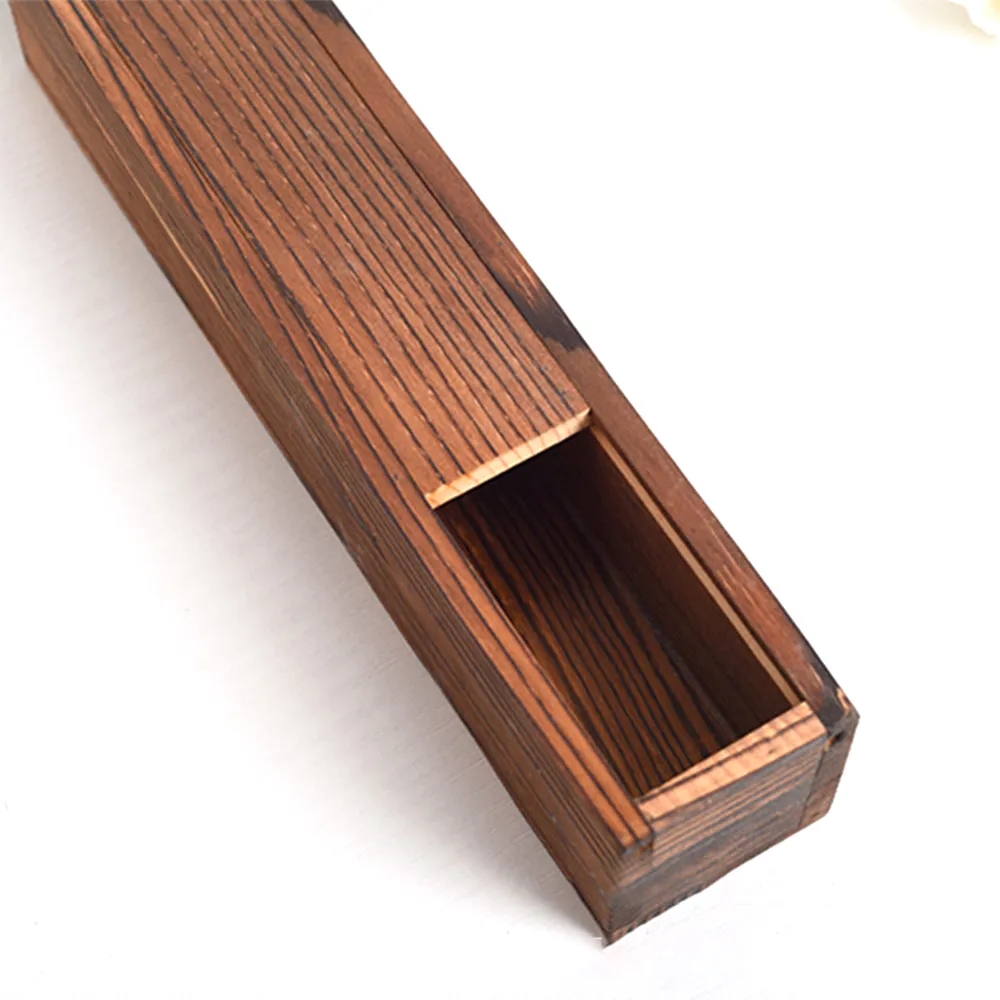 Matchbox-Style Wooden Storage Box - Charred Black Finish