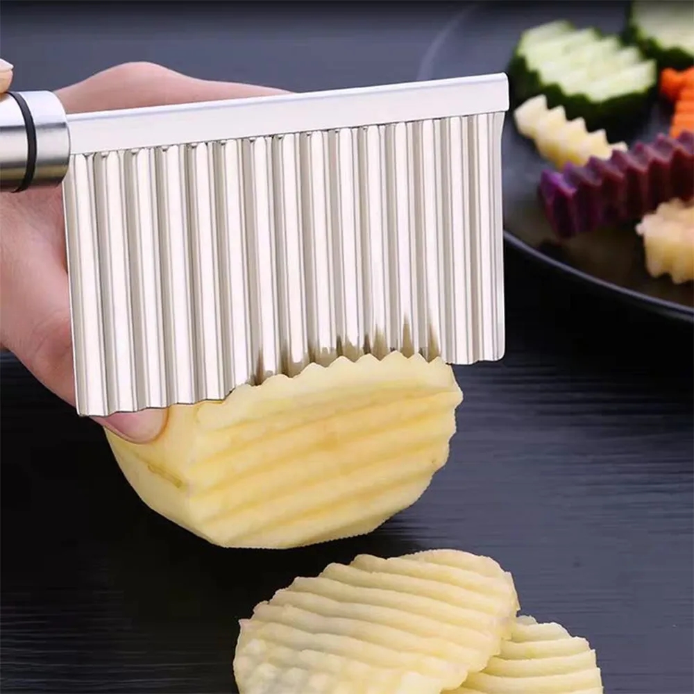 Stainless Steel Wavy Knife for Potato Slicing / French Fries