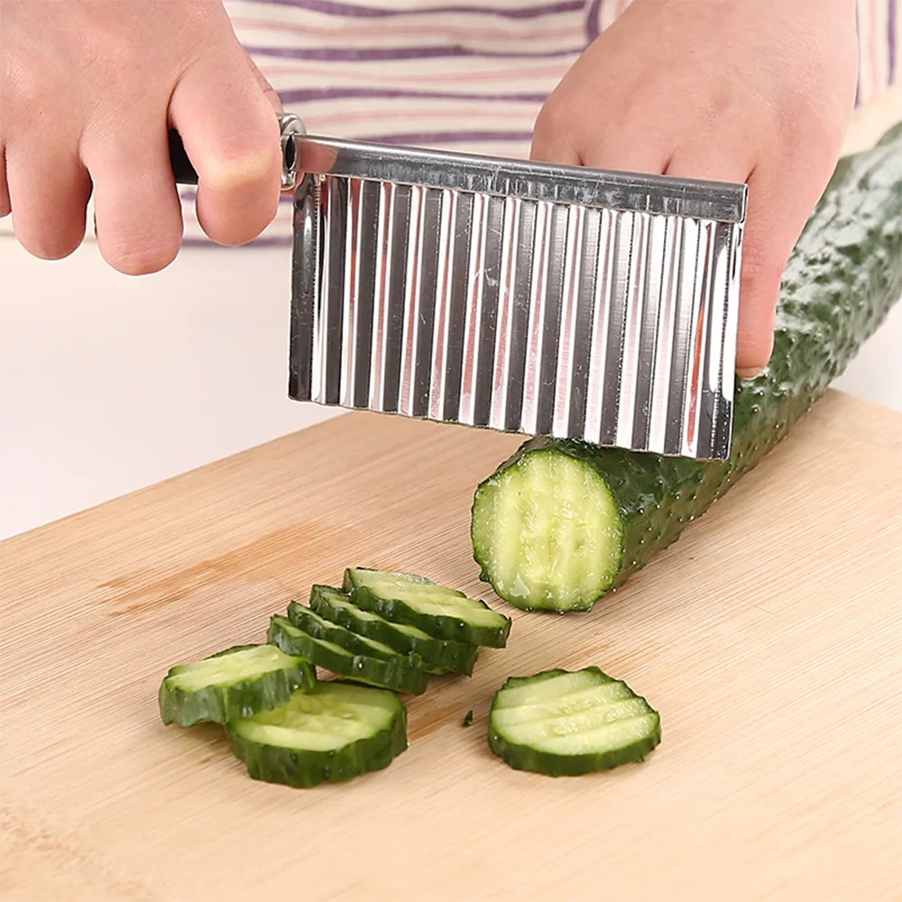 Stainless Steel Wavy Knife for Potato Slicing / French Fries