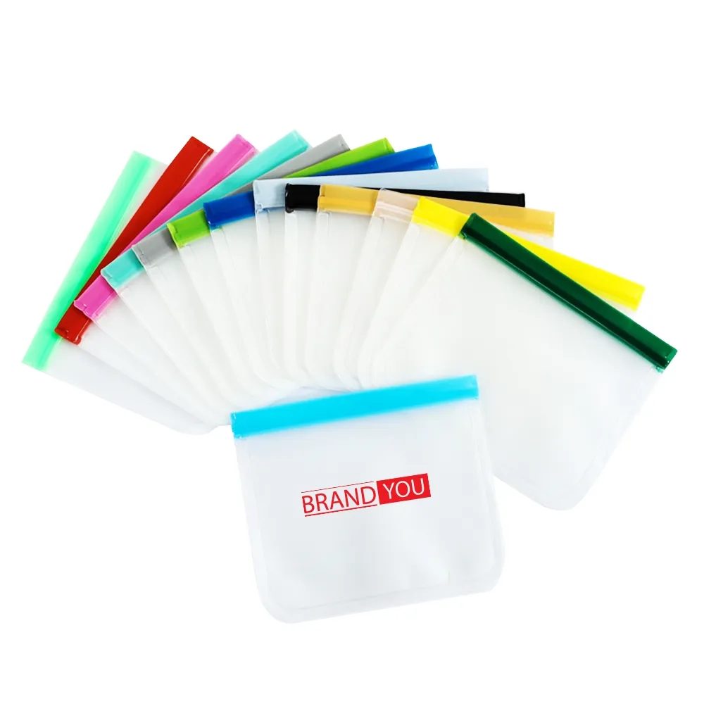 Colorful Strip Zipper PEVA Fresh-keeping Bag