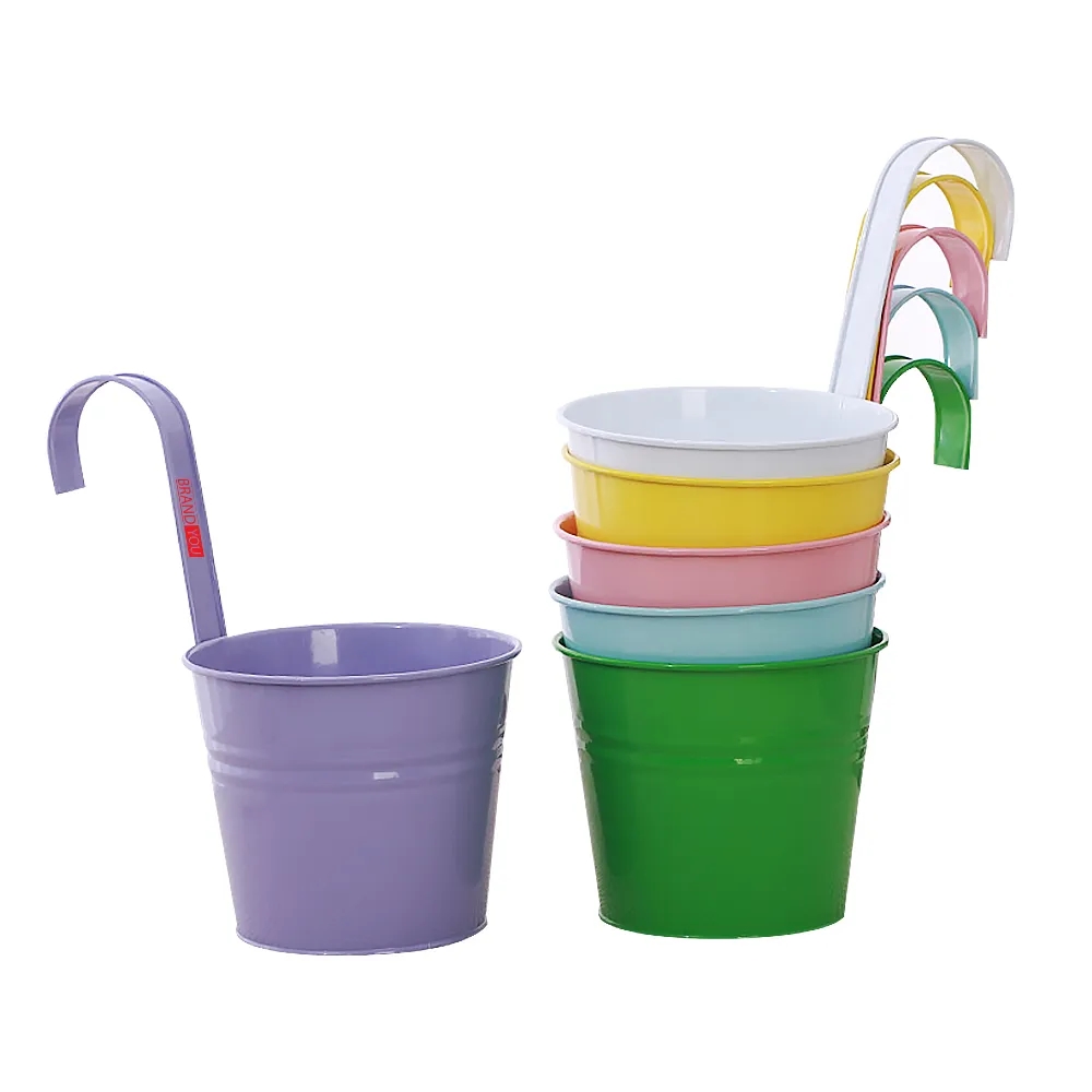 Hanging Iron Bucket for Gardening Plant Holder