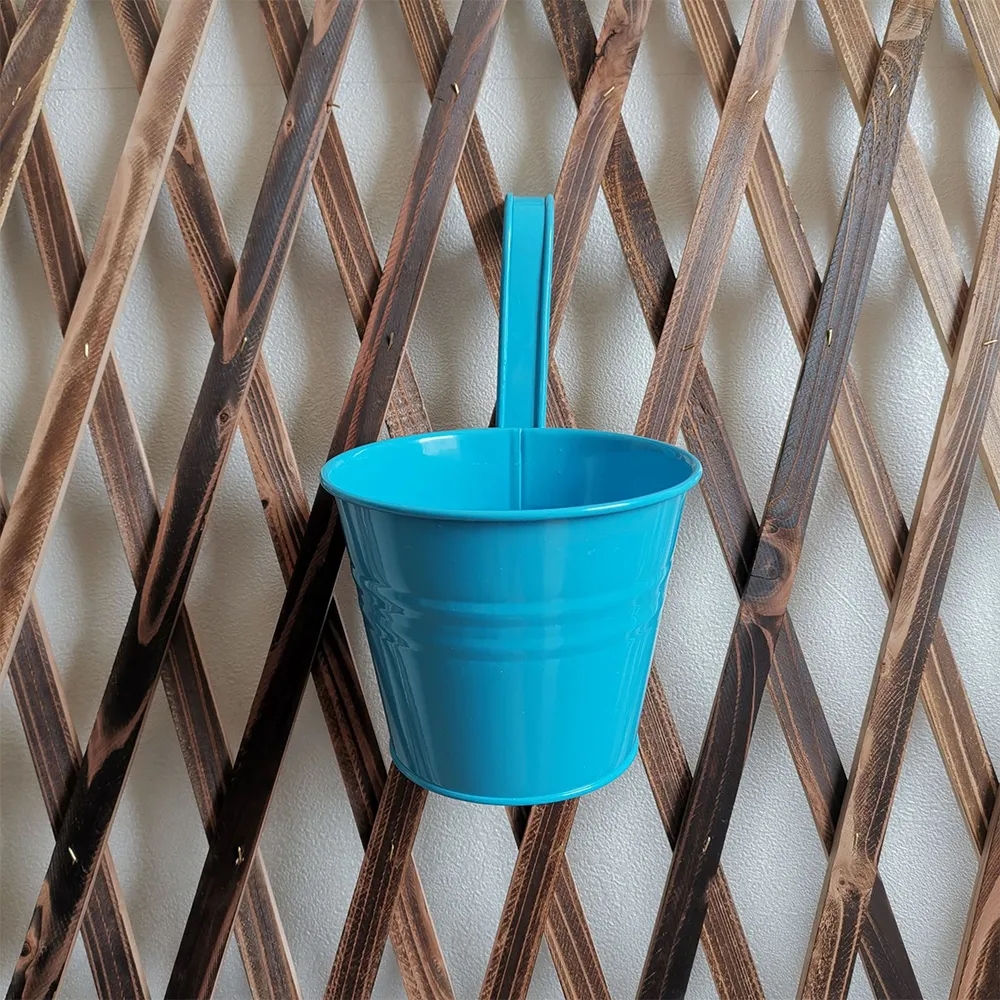 Hanging Iron Bucket for Gardening Plant Holder