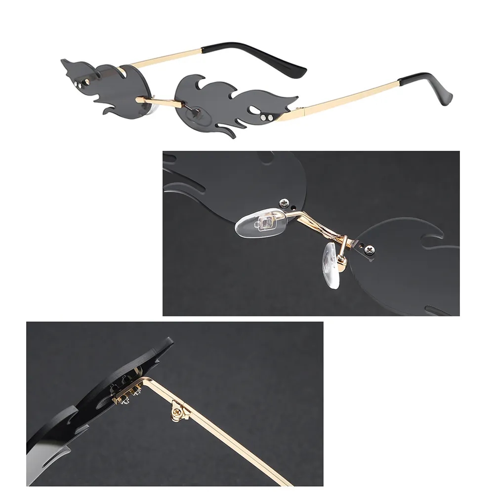 Flame Fashion Sunglasses - Frameless and Playful