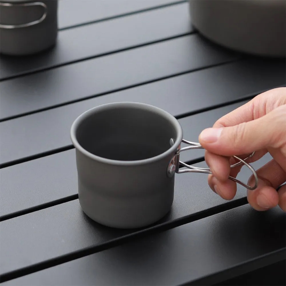 7oz Aluminum Alloy Water Cup with Foldable Handle