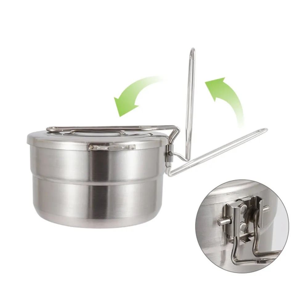51oz Outdoor Stainless Steel Lunch Box - Camping Cookware