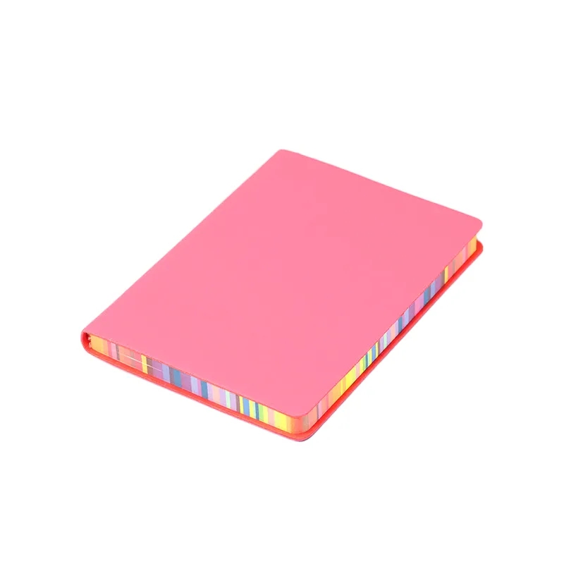 A6 Faux Leather Journal Notebook w/ Rainbow Edge