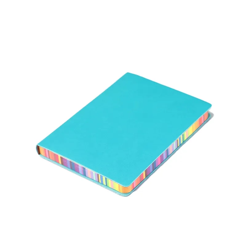 A6 Faux Leather Journal Notebook w/ Rainbow Edge