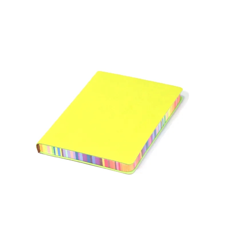 A6 Faux Leather Journal Notebook w/ Rainbow Edge
