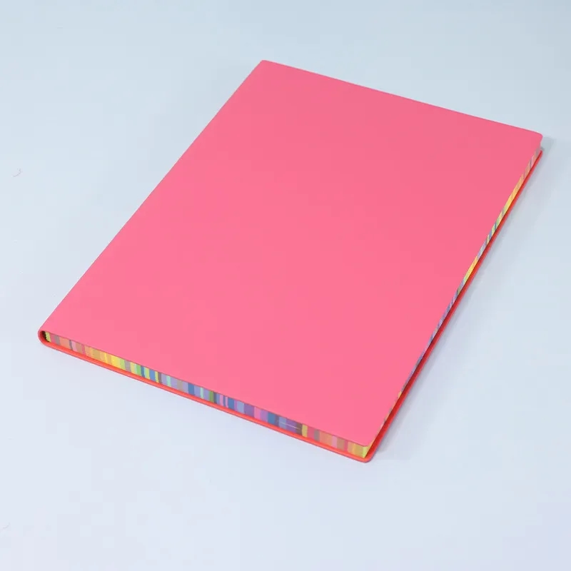 B5 Faux Leather Journal Notebook w/ Rainbow Edge