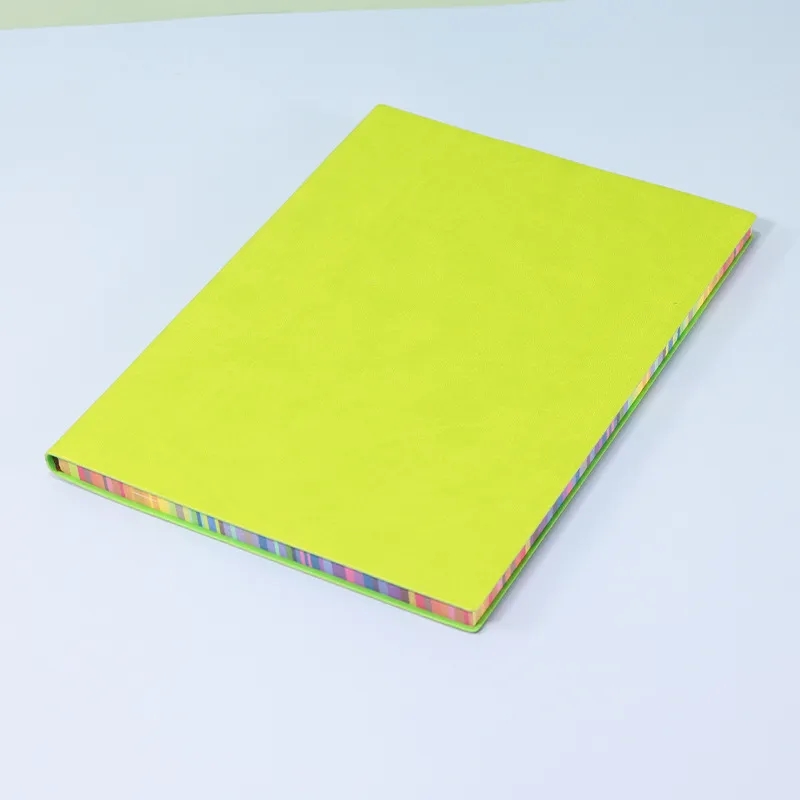 B5 Faux Leather Journal Notebook w/ Rainbow Edge