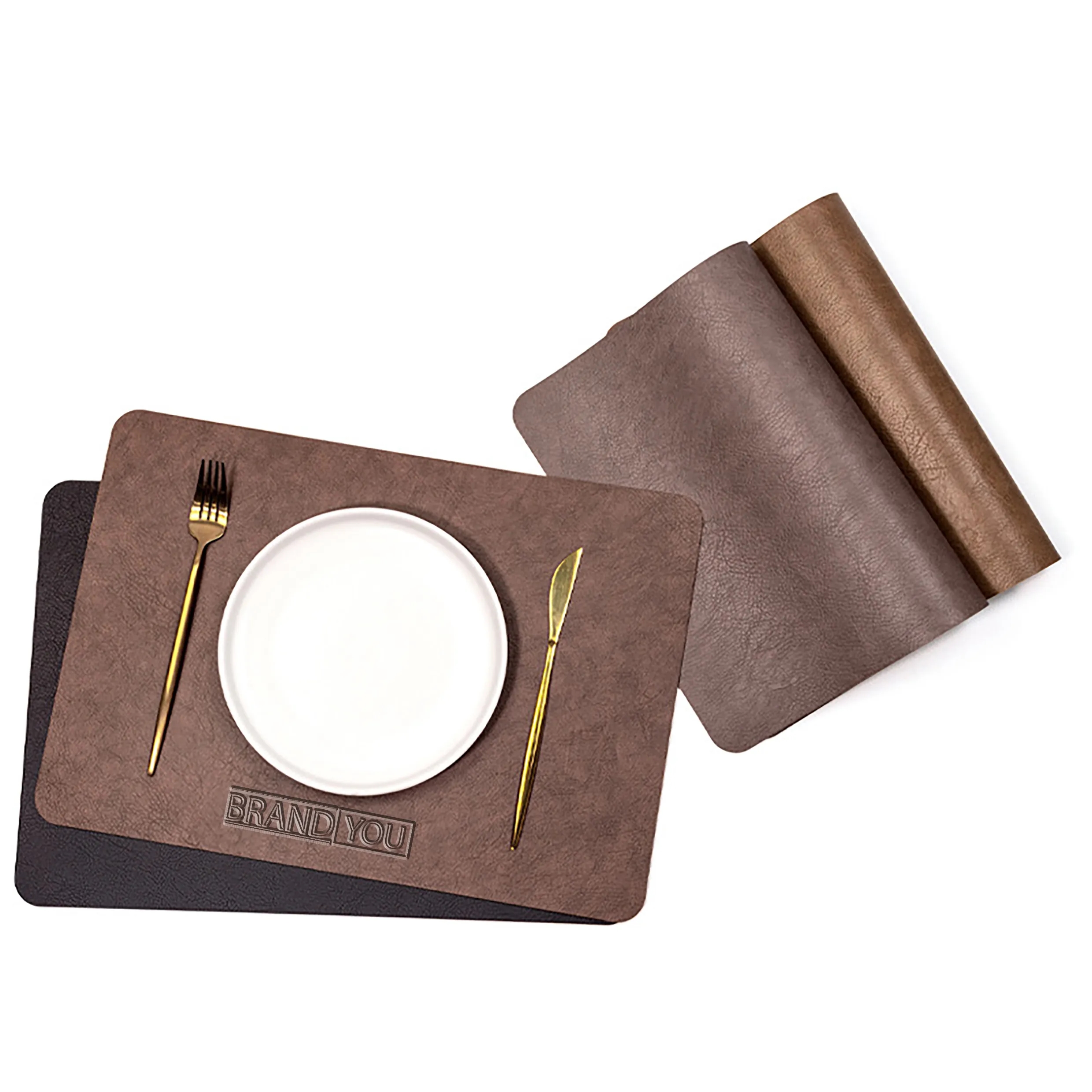 Retro Double-Sided Cowhide Pattern Placemat