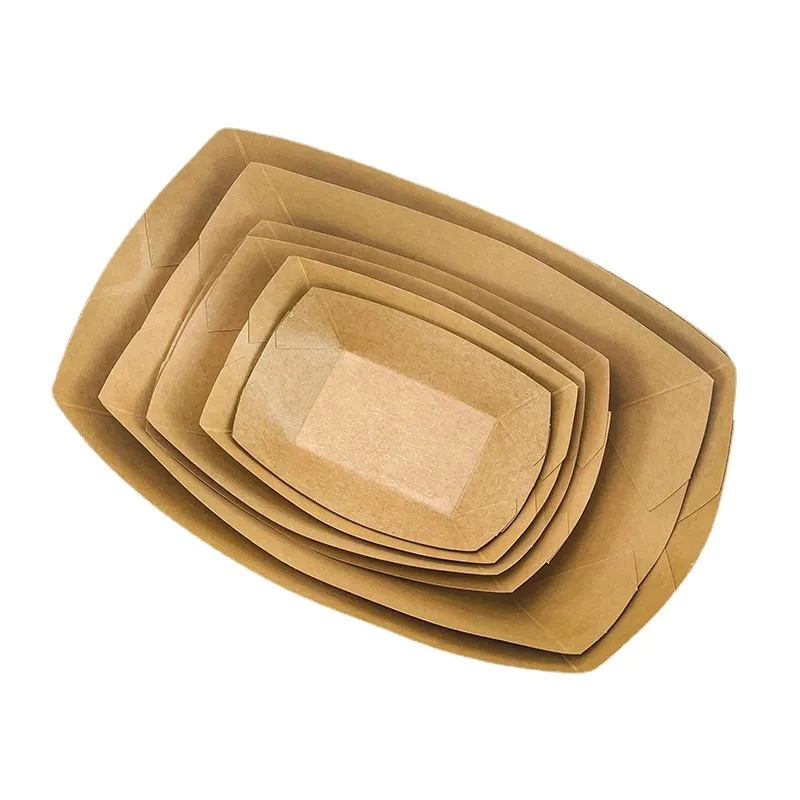 9x6 inch Disposable Kraft Paper Boat Tray