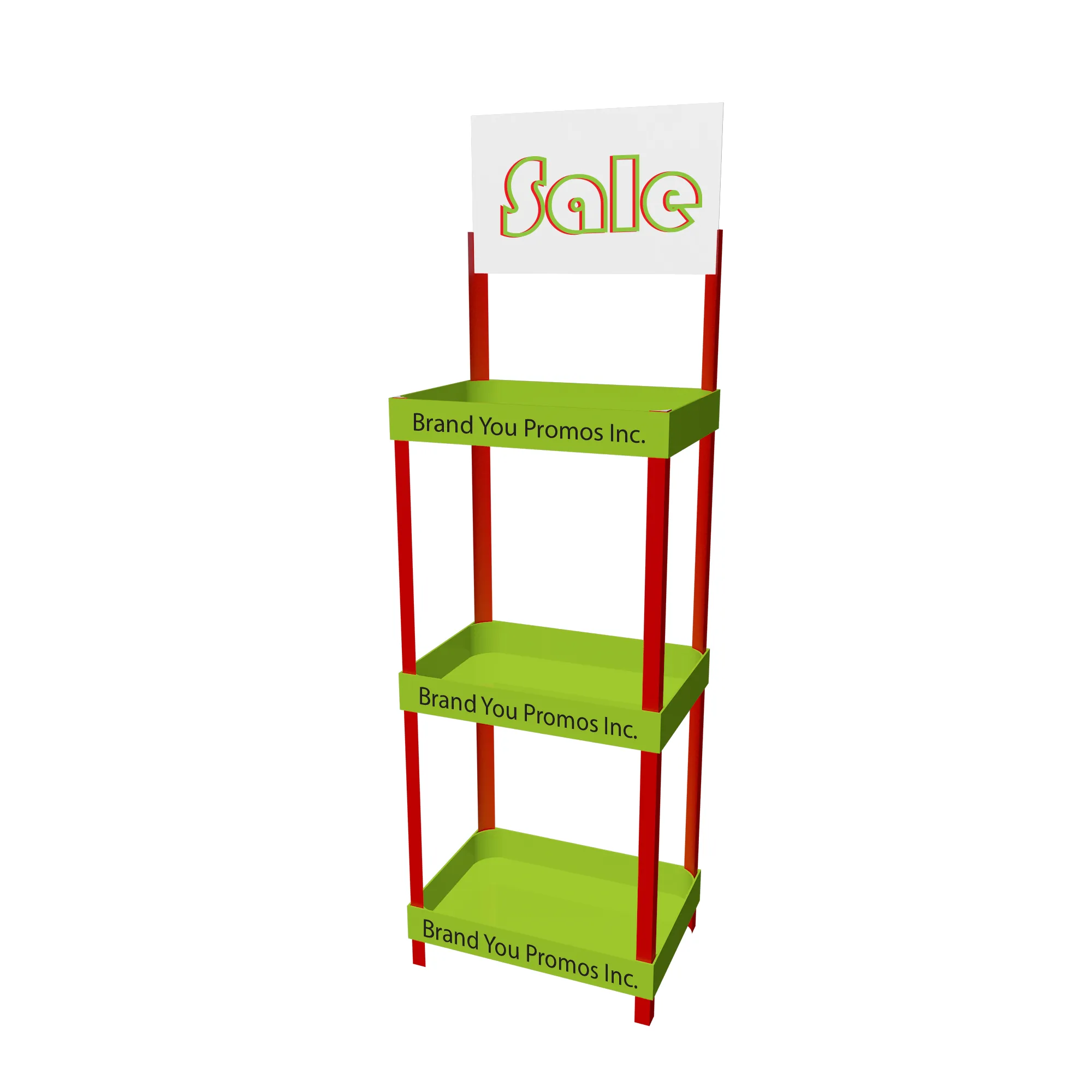 3-Shelf Display Rack with Top Ad Board
