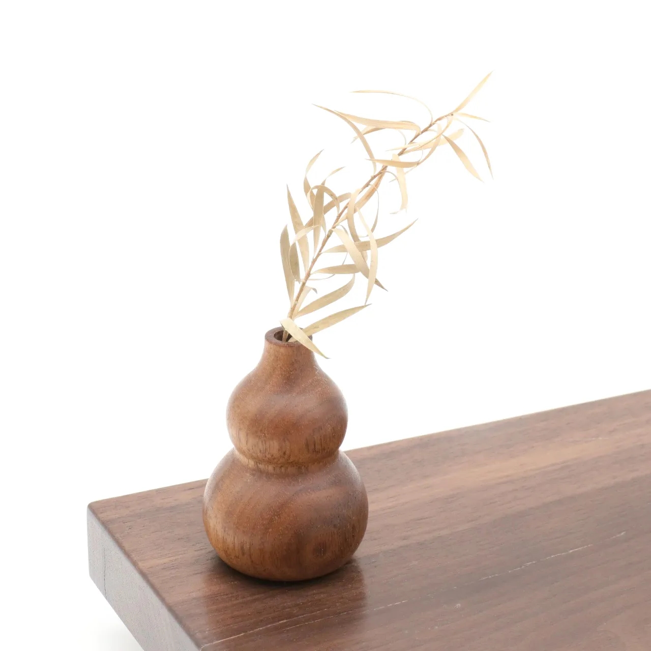Handcrafted Walnut Wooden Gourd Vase Ornament