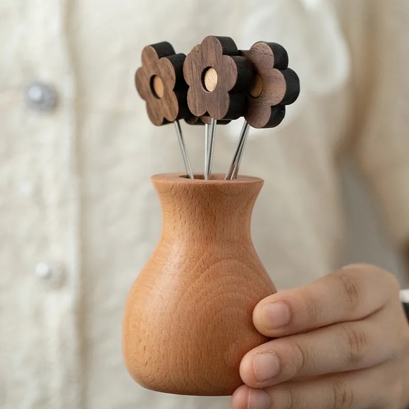Solid Wood Vase Ornament Table Decor
