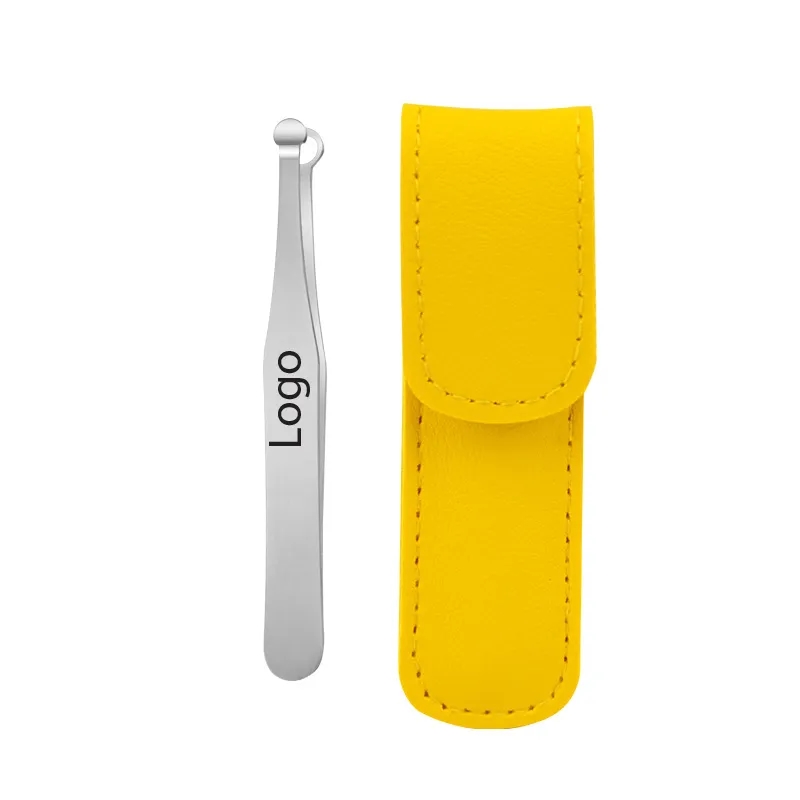 Stainless Steel Nose Hair Trimmer Round Tip w/ Leather Case
