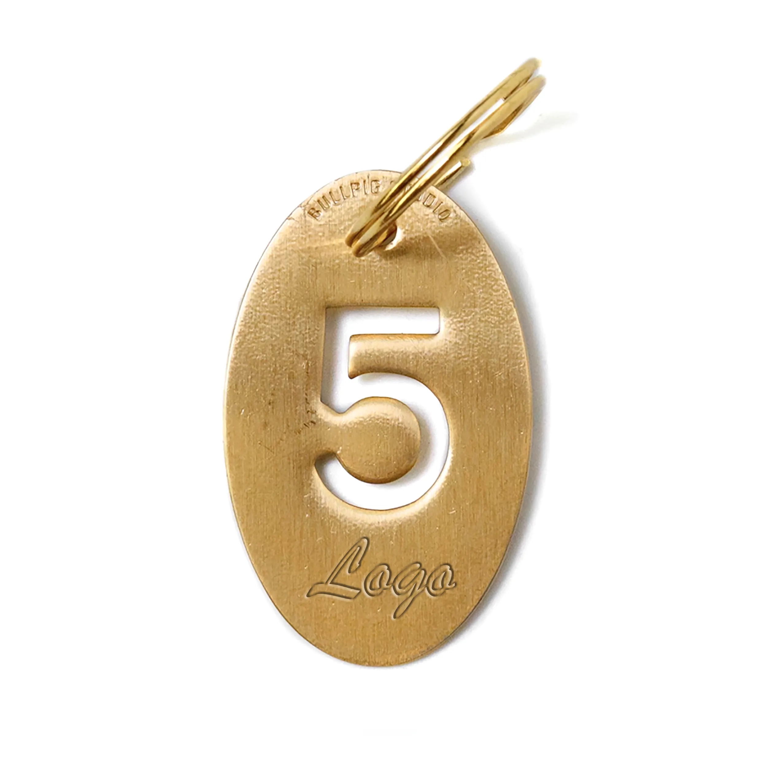 Oval Copper Vintage Keychain Lucky Numbers