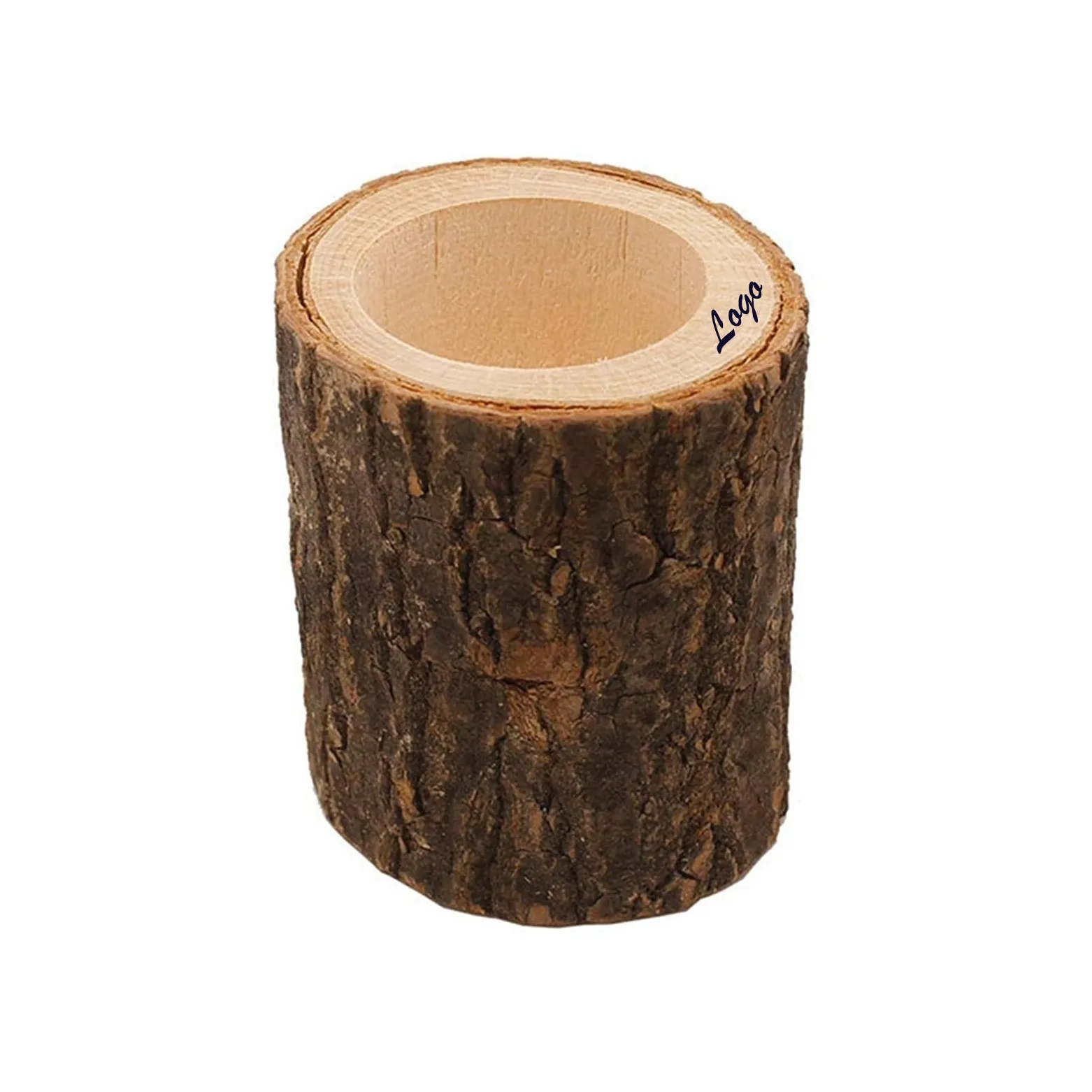 Wooden Candle Holder Pen Pencil Flower Pot Decor Centerpiece