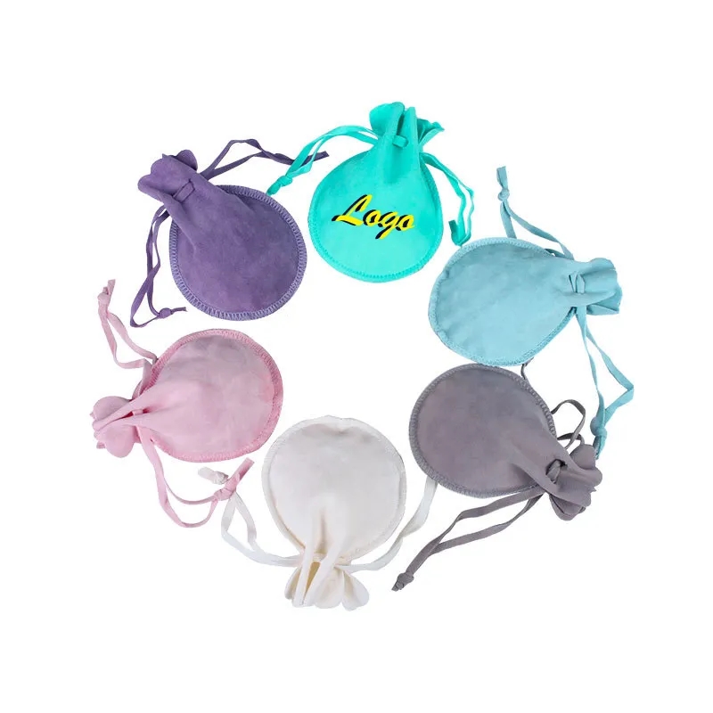 Double-Sided Velvet Jewelry Pouch Round Bottom
