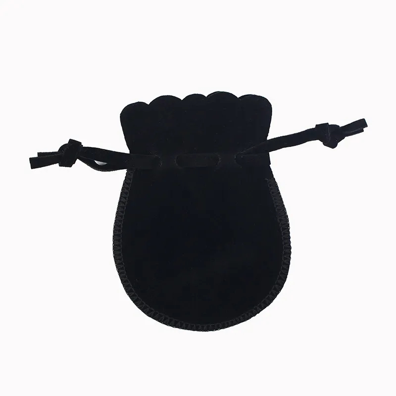 Double-Sided Velvet Jewelry Pouch Round Bottom