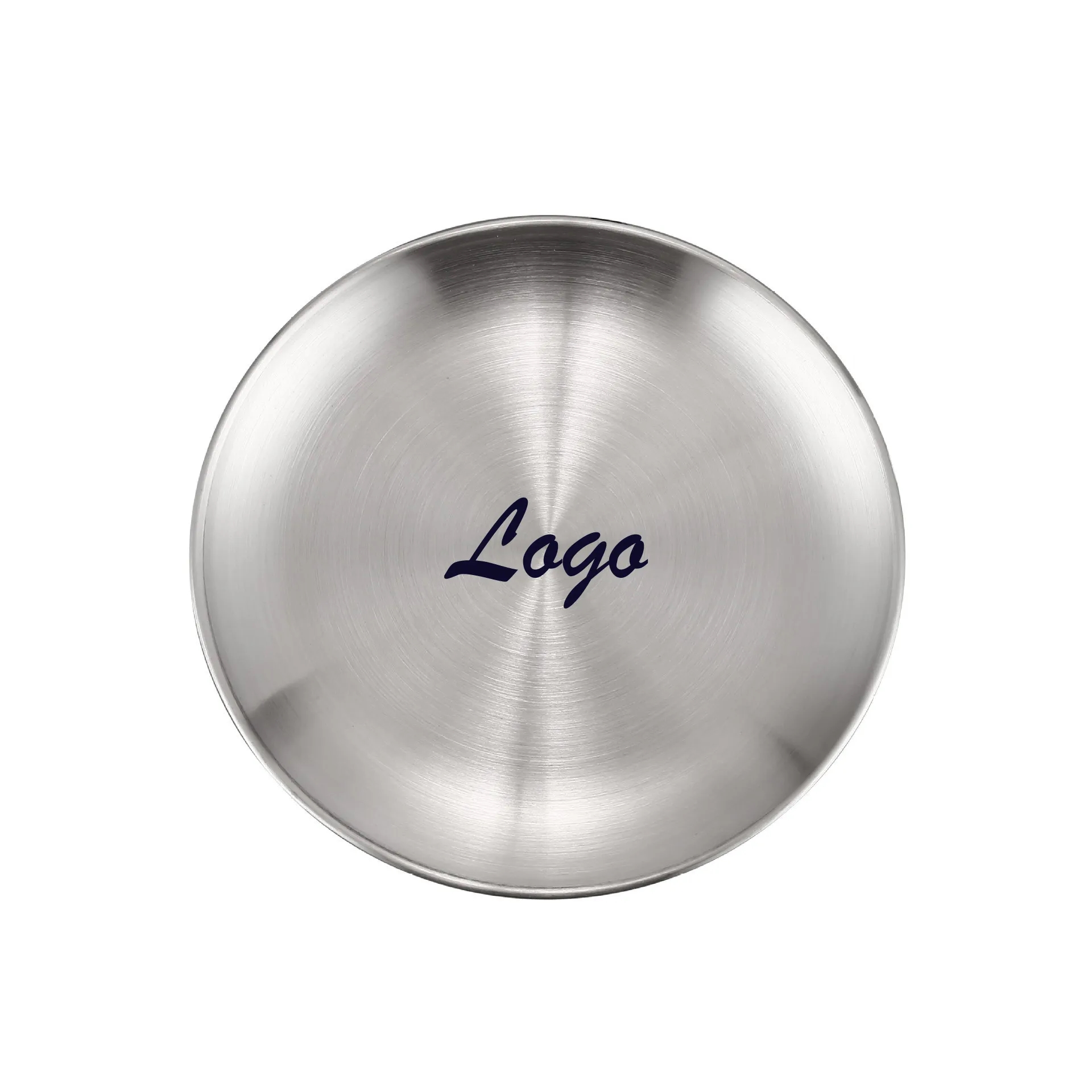 8" Reusable Stainless Steel Camping Plate Dishwasher Safe