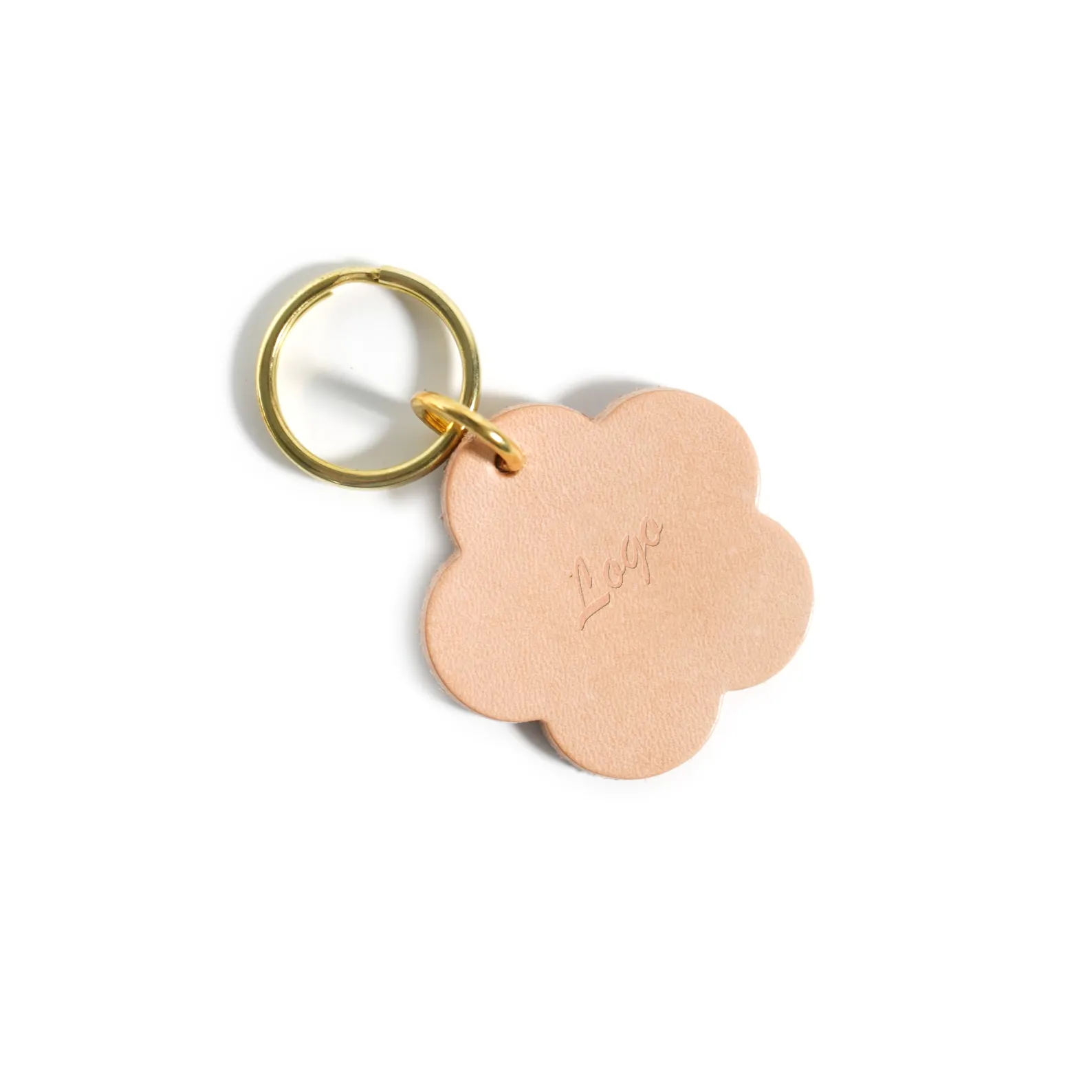 Personalized Leather Flower Keychain Gift Monogrammed