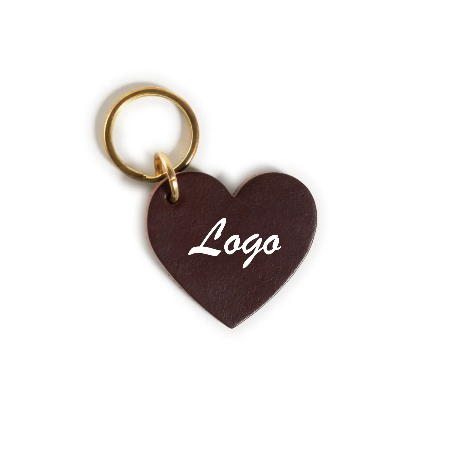 Personalized Monogram Leather Heart Keychain